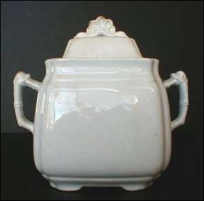 Staffordshire sugar bowl or tea caddy. 