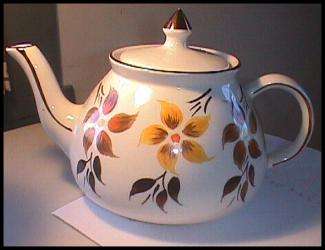 Gibsons Staffordshire England teapot with floral design