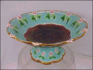 George Jones Majolica Strawberry Comport