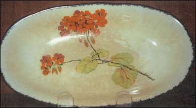 Coronet ware dish, 8 7/8" by 4 15/16", (22.5 cm x 12.5 cm).