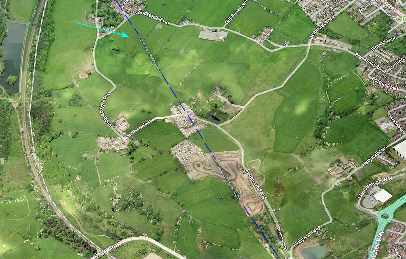 the line of the Trent & Mersey Canal and the location of the air shaft 