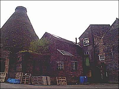 Through the gate is the yard and the bottle kiln