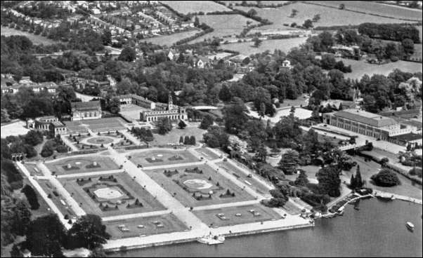 The formally laid out Italianate gardens dominate this photograph