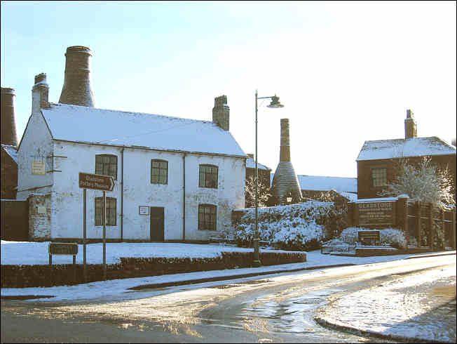 White & Red house at the Gladstone Pottery Museum