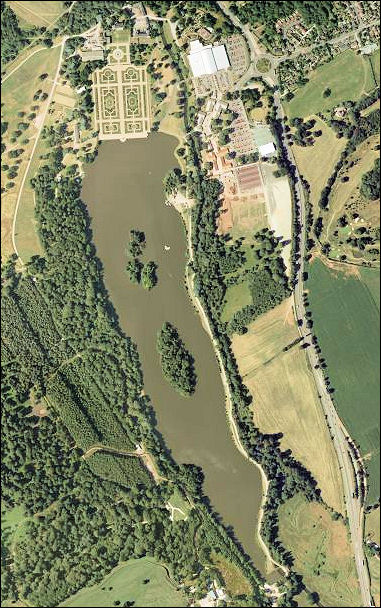 Trentham Gardens lake - with the Italian Gardens at the top