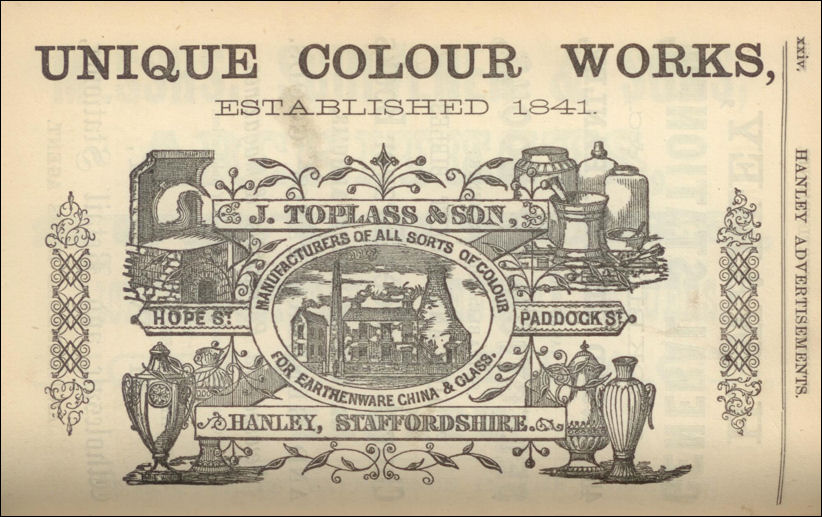 J. Toplass & Son, Unique Colour Works - Hope Street, Paddock Street, Hanley