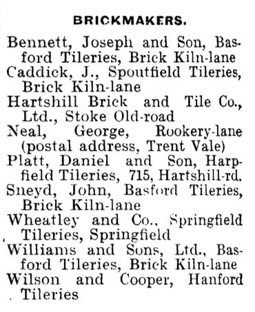 Brickmakers in Stoke in 1907 