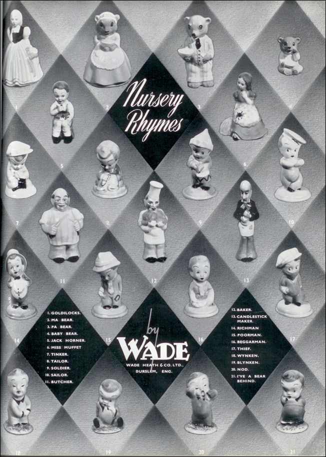 Nursery Rhymes figures by Wade Heath, Burslem