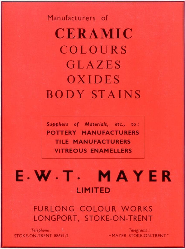 E W T Mayer, Furlong Colour Works, Longport