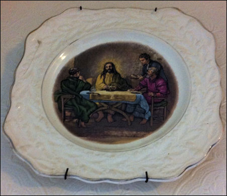 religious picture plates in the "Old English Oak" series 