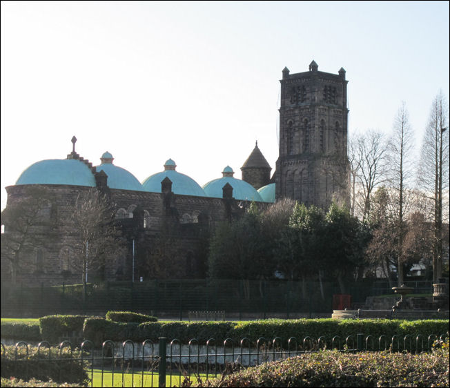 View of Roman Catholic Church of the Sacred Heart from Victoria Park 