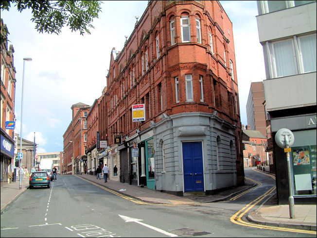 building corner of Percy Street and Stafford Lane