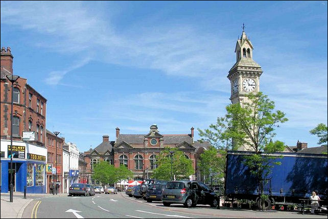 Tunstall Tower Square - with the Town Hall in the background