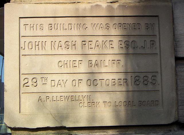 Date stone - opening of tunstall Town Hall in 1885 by John Nash Peake