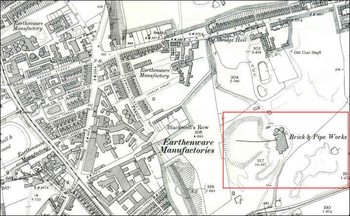 marl hole off Sneyd Street, Cobridge - 1898 map