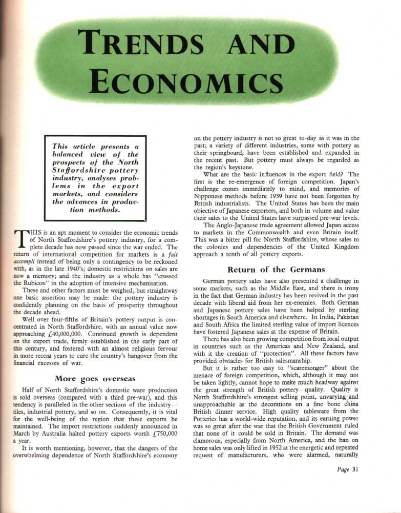 "Trends and Economics"