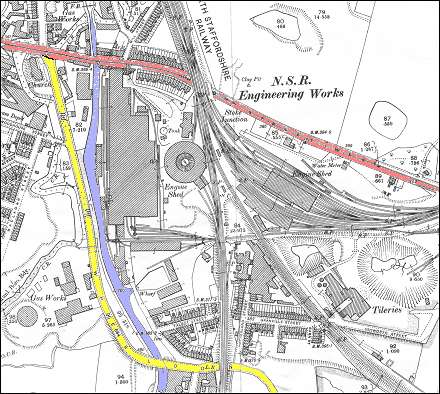 The round house (engine shed) from an 1898 O.S. map