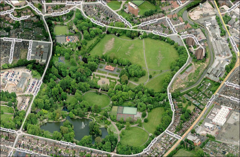 the canal as it passes through Hanley Park