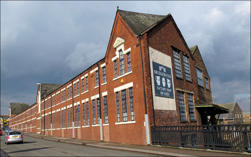 Emma Bridgewater's Eastwood Pottery - on the right the bridge over the Caldon Canal