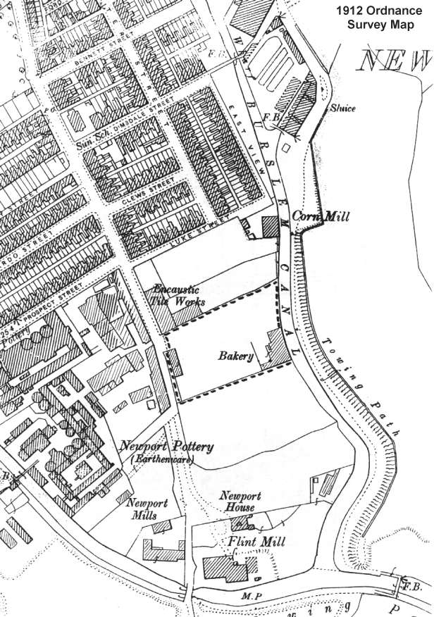 1912 Ordnance Survey Map of the Burslem Branch Canal area
