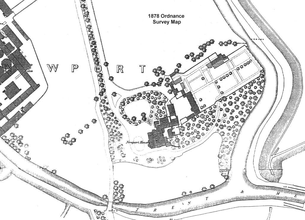 1878 Ordnance Survey Map of Newport House