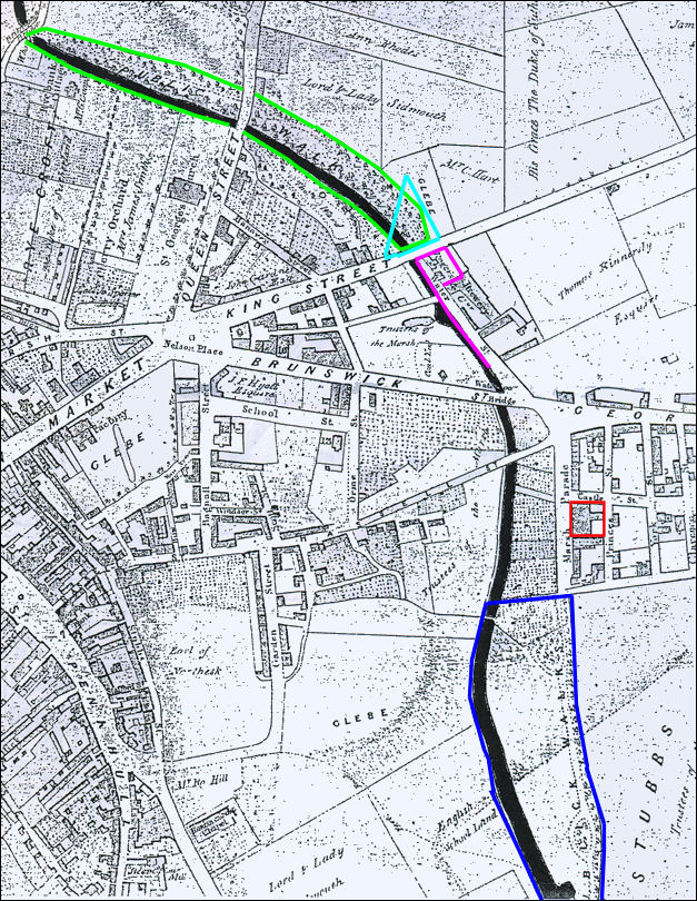 Woods 1838 map of Newcastle-under-Lyme