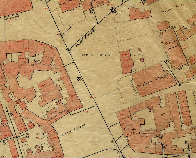 1851 map of Swan Square and Church Square