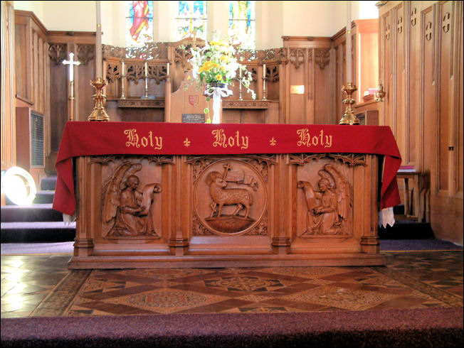 the altar - with Christ as the Lamb of God in the centre panel