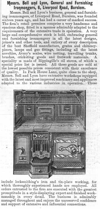 Messrs. Bell and Lyon, General and Furnishing Ironmongers,