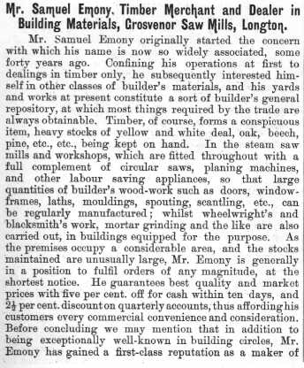 Mr. Samuel Emony, Timber Merchant and Dealer