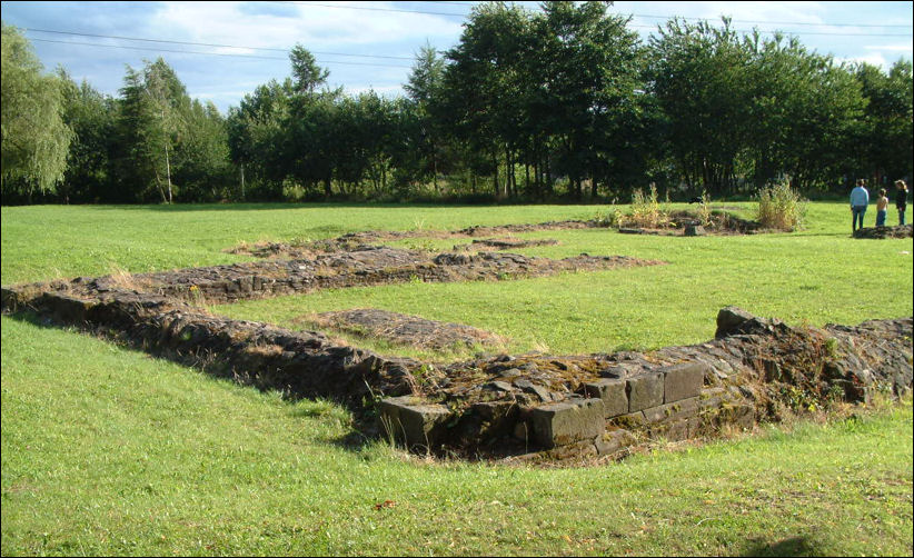 the remails of the walls of the west end of the Abbey Church