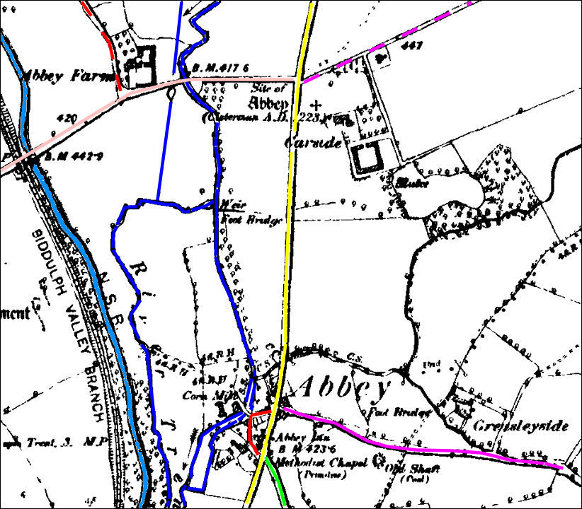 1890 map of Abbey Hulton