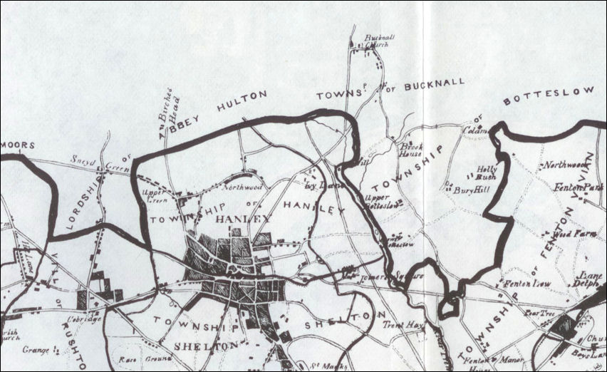The Lordship of Abbey Hulton situated to the north-west of the Borough of Stoke-upon-Trent  - Ward's map of 1843