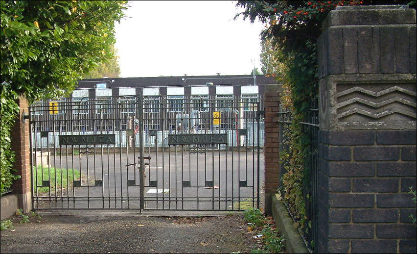 the gates of the N.W.M.J.E.A. on Victoria Road, Fenton, Stoke-on-Trent