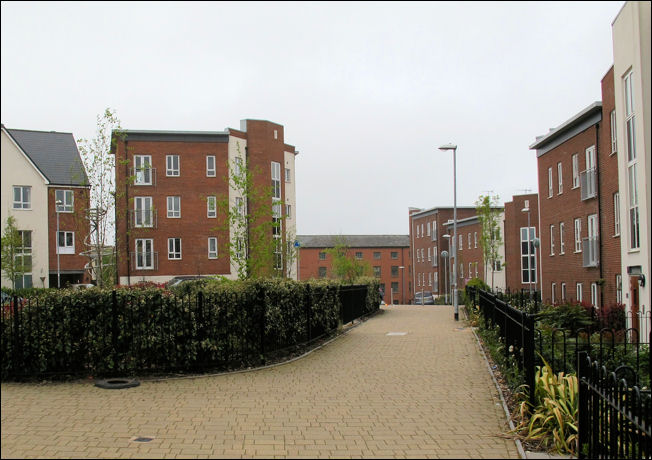 Burslem - new housing built around the edge of the town centre 