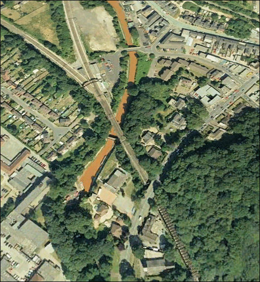 The Trent and Mersey canal as it emerges from the north end of the Harecastle tunnel