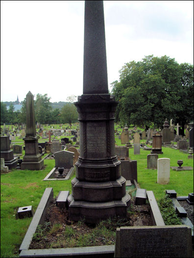 The grave of Michael Huntbach - a prominent local businessman