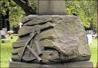 Close-up of the base of the Longton Cemetery memorial 