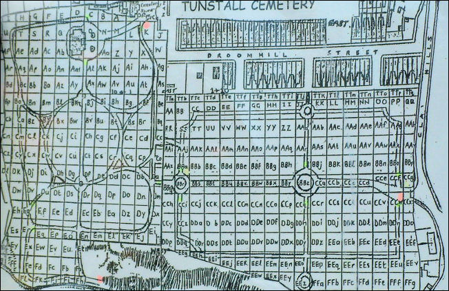Layout of Tunstall Cemetery
