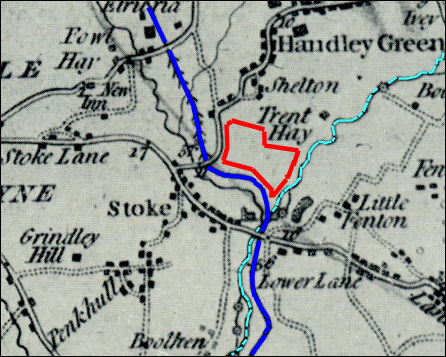 - showing the road from Stoke to Hanley via Shelton -