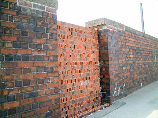 bricked up entrance to the platform steps