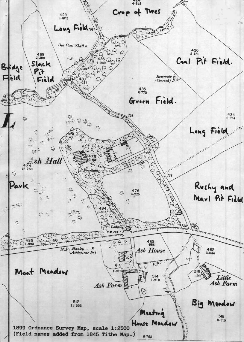 1899 OS map of the Ash estate