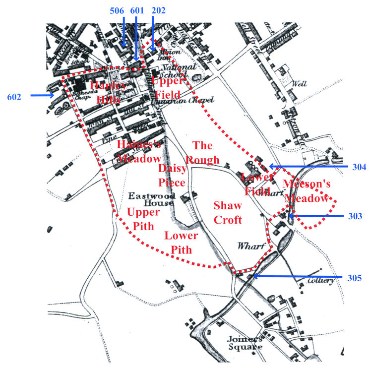 1832 Hargreaves Map of Eastwood and Joiners Square