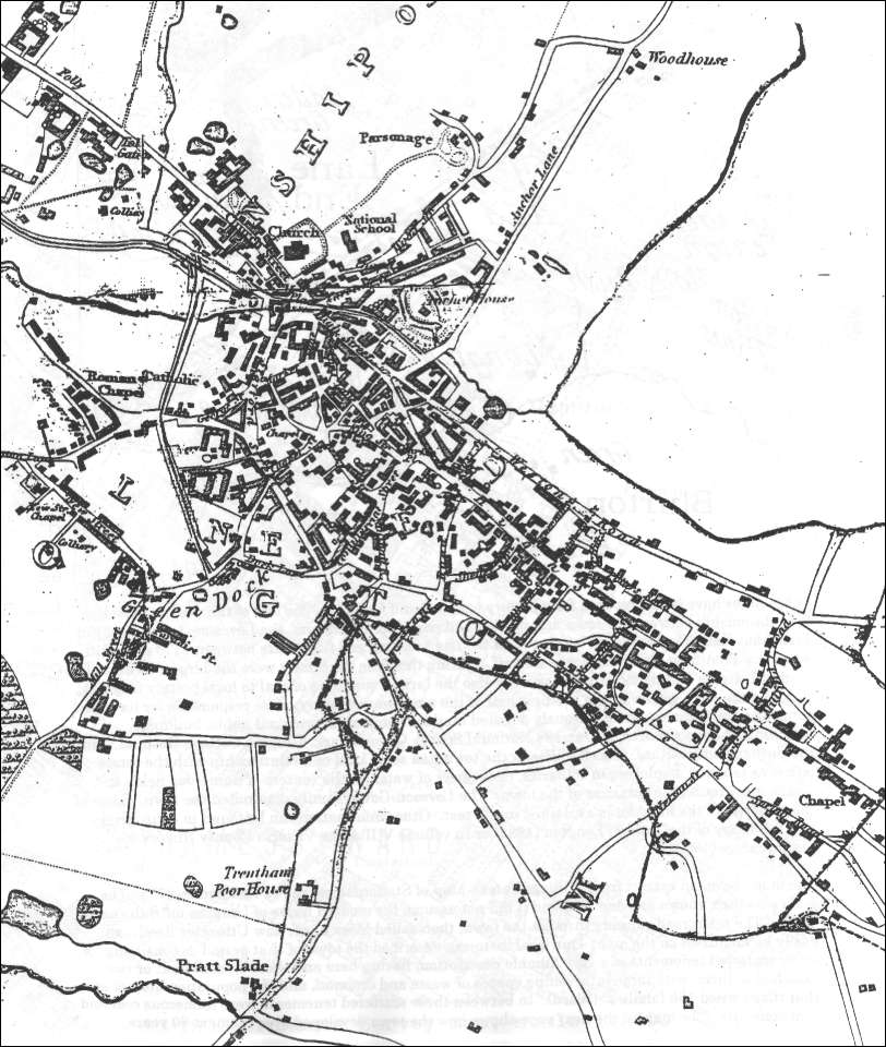 Thomas Hargreaves map - Lane End and Longton in 1832