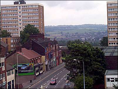 Bucknall New Road taken from Meigh Street multi-story car park.