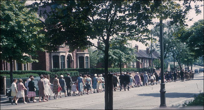 St. James Sunday School procession through the streets of Longton