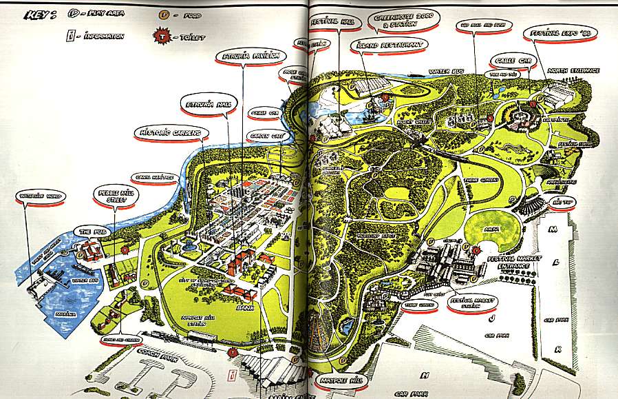 Map of the Festival Site - The Trent & Mersey Canal to the left