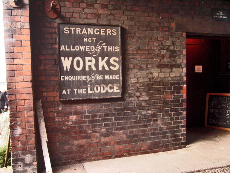 entrance sign at Middleport Pottery, Burslem - 2007