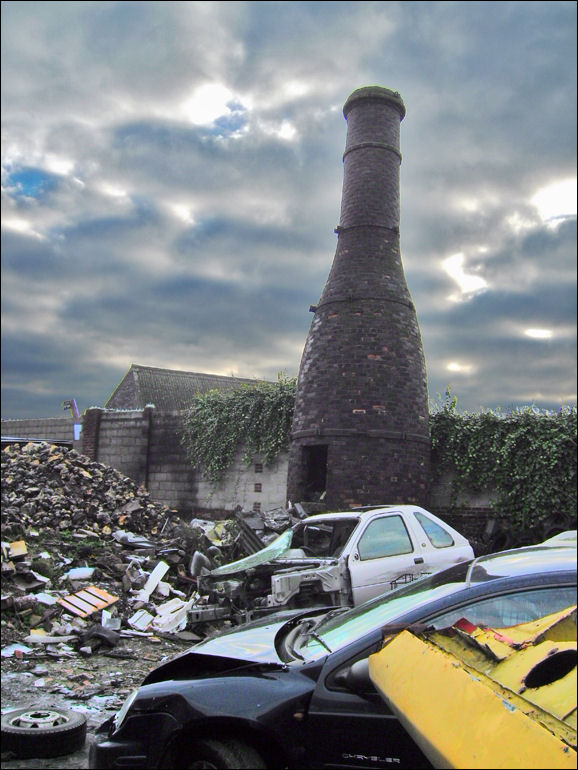 Slender circular hovel to calcining oven, back Uttoxeter Road, Longton - 2007