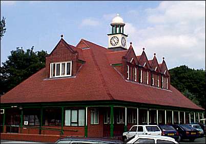 Note the cupola on top of the clock tower